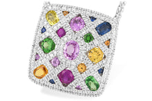 Load image into Gallery viewer, 14KW Multicolored Sapphire and Diamond Necklace