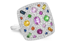 Load image into Gallery viewer, 14KW Multi Sapphire and Diamond Ring
