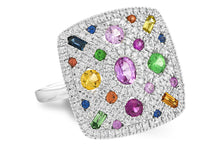 Load image into Gallery viewer, 14KW Multicolored Sapphire and Diamond Necklace