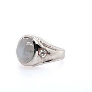 Estate - Men's 14KW Gray Star Sapphire and Diamond Ring