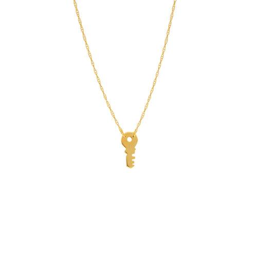 14 karat yellow gold key mini necklace