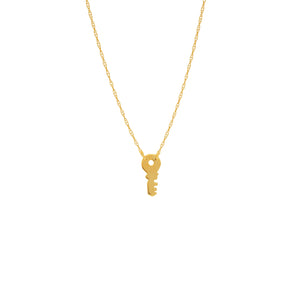 14 karat yellow gold key mini necklace