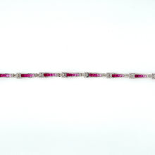 Load image into Gallery viewer, 18KW Ruby and Sapphire Bracelet
