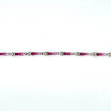 Load image into Gallery viewer, 18KW Ruby and Sapphire Bracelet