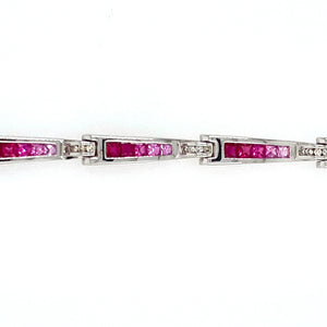 18KW Ruby and Sapphire Bracelet
