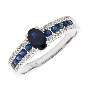 14KW Sapphire and Diamond Ring