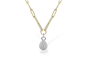 14KY Diamond Teardrop Paperclip Necklace