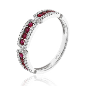 14KW Ruby and Diamond Band