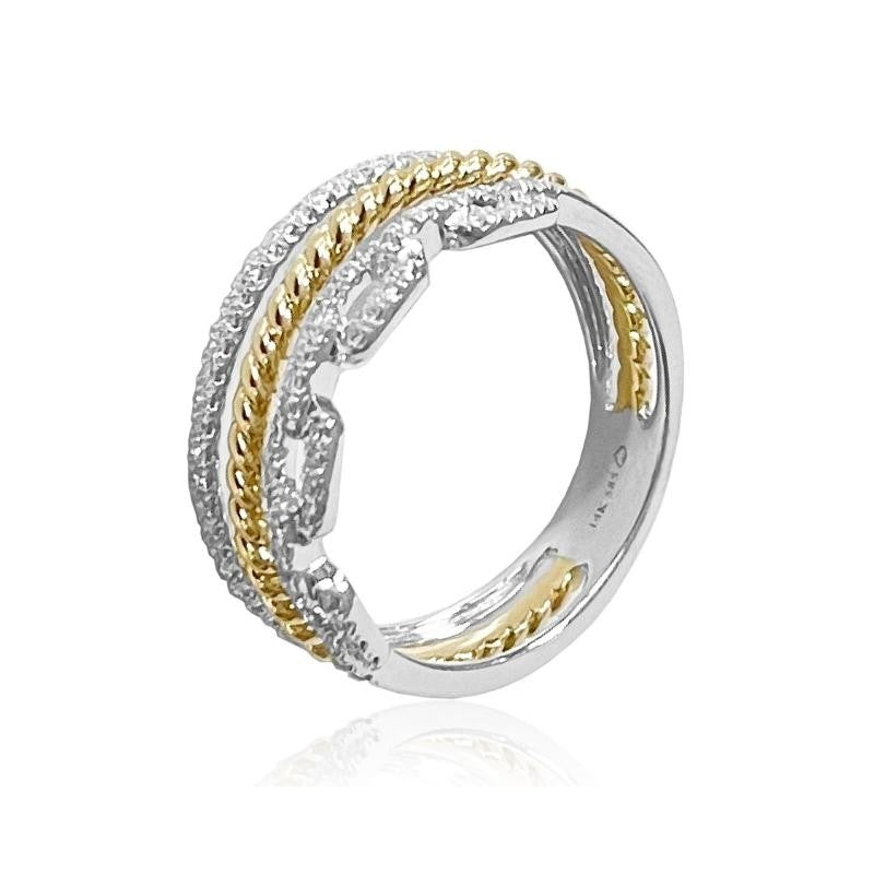 14KTT Triple Band Diamond Ring