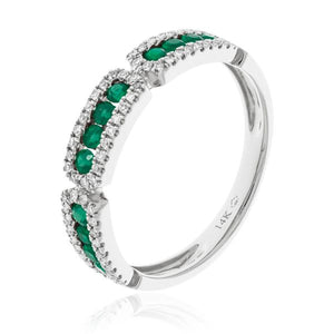 14KW Emerald and Diamond Ring