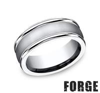 This Men's Cobalt Chrome Alternative Metal Comfort Fit Band is 8.0mm Wide.  Finger Size 10