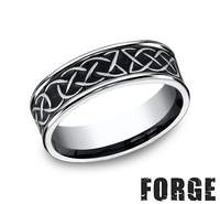 This Men's Cobalt 7.0mm Band Features a Black Celtic Knot Design.  Finger size 11
