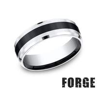 This Men's Cobalt/Ceramic Comfort Fit 7.0mm Band Features  a Black Ceramic Center.  Finger Size 10