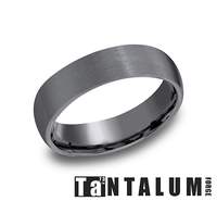 This Men's 6.0mm Tantalum Alternative Metal Comfort Fit Band Features an all Satin Finish.  Finger Size 10