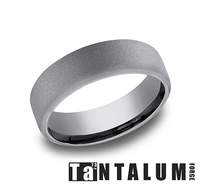 This Men's Tantalum Alternative Metal 6.5mm Grey Band has an all Brushed Finish.  Finger Size 10