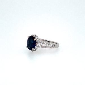 14KW Natural Sapphire and Diamond Ring