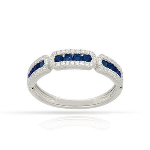 14 karat white gold .50ctw sapphire .20ctw diamond stackable band.  finger size is 6.5