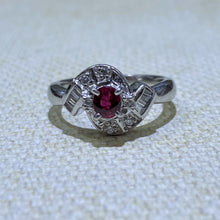 Load image into Gallery viewer, Estate - Platinum Ruby and Diamond Ring
