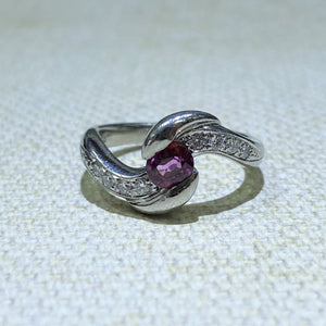 Estate - Platinum Ruby and Diamond Ring