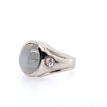 Load image into Gallery viewer, Estate - Men&#39;s 14KW Gray Star Sapphire and Diamond Ring
