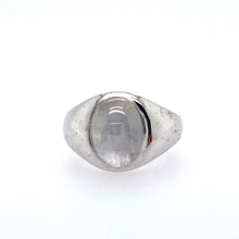 Load image into Gallery viewer, This Men&#39;s 14 Karat White Gold Estate Ring Features an Oval Gray Star Sapphire.  Finger Size 9.25  Total Weight 10.4 Grams 
