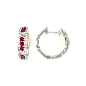 14KW Ruby and Diamond Earrings