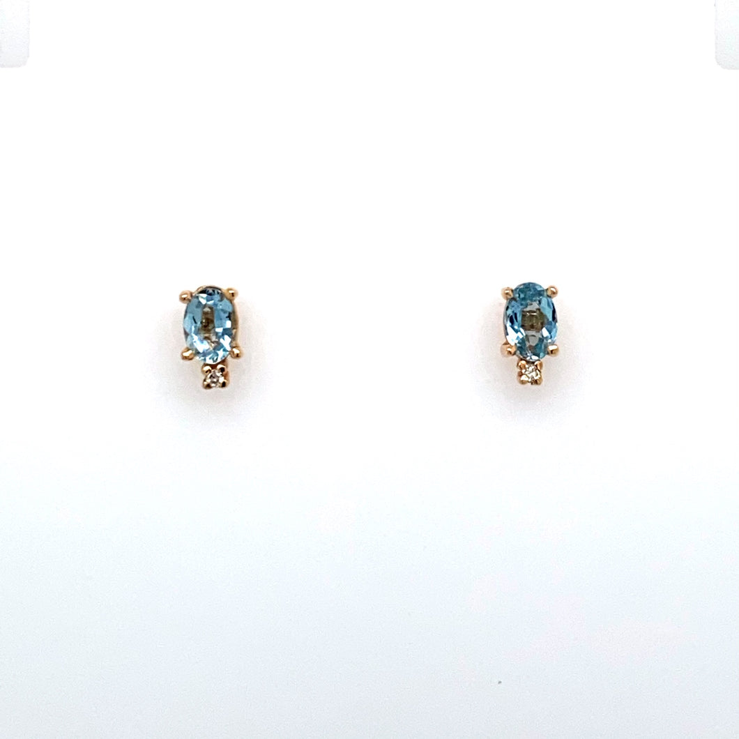 Small aquamarine stud earrings discount