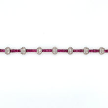 Load image into Gallery viewer, Estate - 18KW Charriol Flamme Blanche Pink Sapphire and Diamond Bracelet
