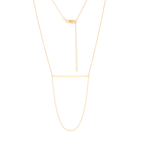 14 karat yellow gold connecting bar station necklace with cable chain