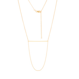 14 karat yellow gold connecting bar station necklace with cable chain