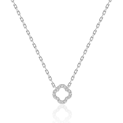 14 karat white gold .03dtw open space necklace. length is 16