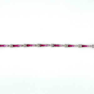 18KW Ruby and Sapphire Bracelet