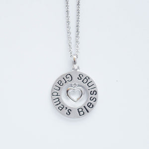 mommy chic "grandmas blessings" necklace in sterling silver and can be worn at 18" or 20"