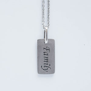 mommy chic "family" bar necklace in sterling silver.  can be worn at 18" or 20"