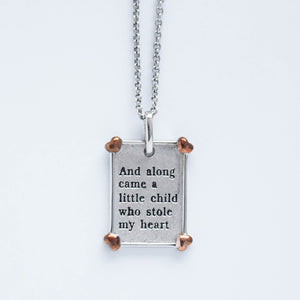 mommy chic "along came a child" necklace in sterling silver.  can be worn at 18" or 20"" 