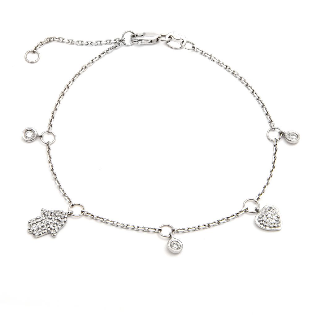 14KW Hand of God Diamond Bracelet