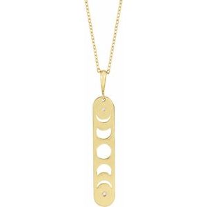 14K "Phases of the Moon" Diamond Bar Necklace